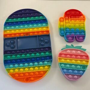 Rainbow Silicone Pop-It Fidget Toy Set for Kids
